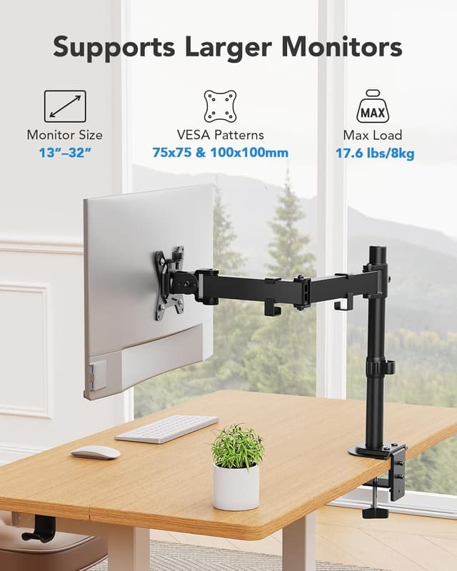 Thumbnail 1 de HUANUO Monitor-Halterung für 13–32 Zoll: höhenverstellbar, neig- schwenk- und drehbar (VESA 75/100)