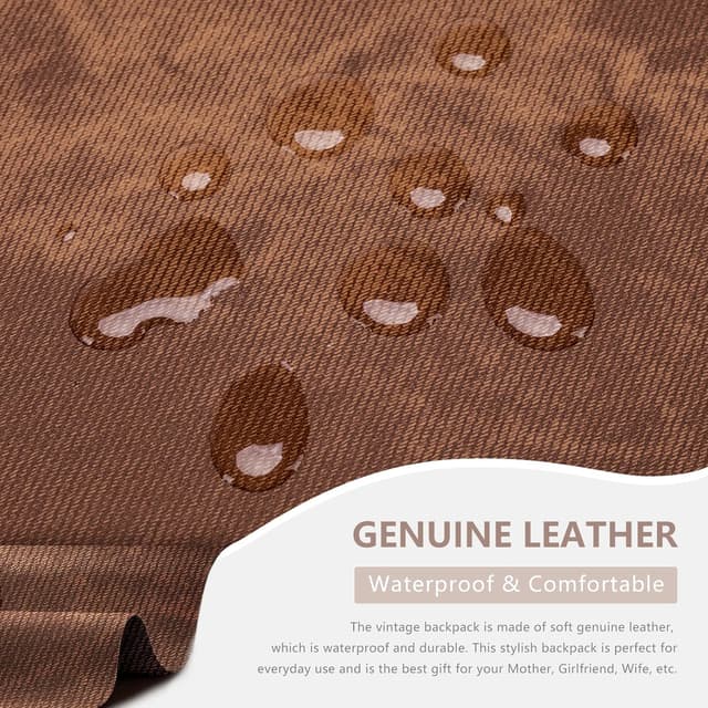 Detalle de SUCIKORIO Zaino Donna in Pelle elegante con borsa antifurto e tasche multiple, cuoio