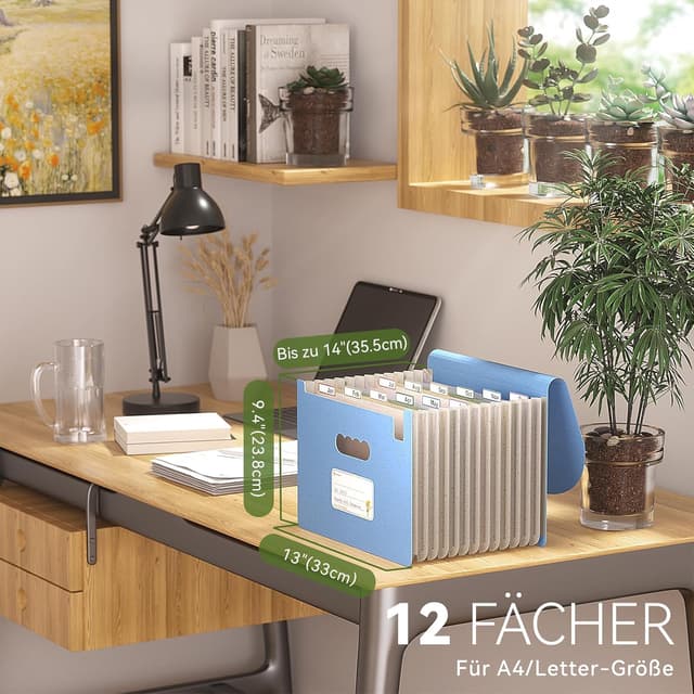 Detalle 2 de EcoStash Dokumentenmappe A4 12 Fächer