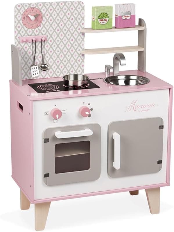 Detalle de Janod Küchenset Rosa Weiß 53x30x78 cm