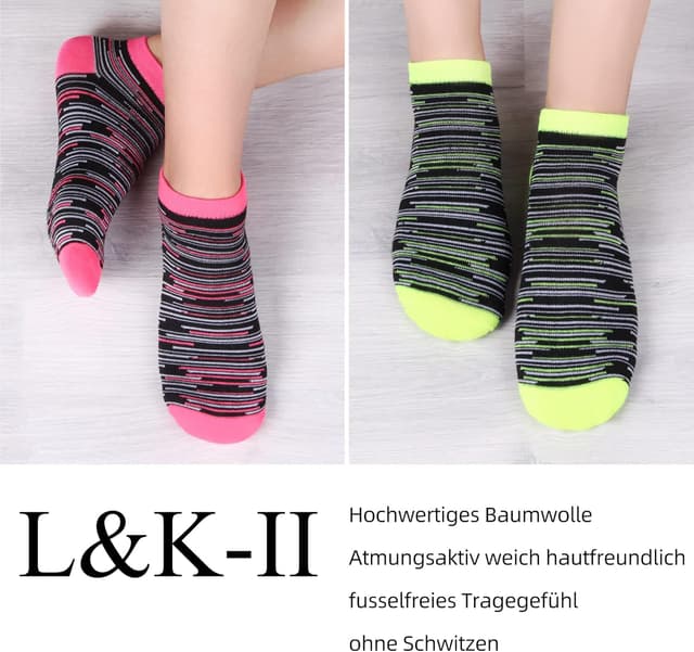 Detalle 2 de L&K-II 12 paia di stivaletti calzini da sneaker da donna in cotone 92238