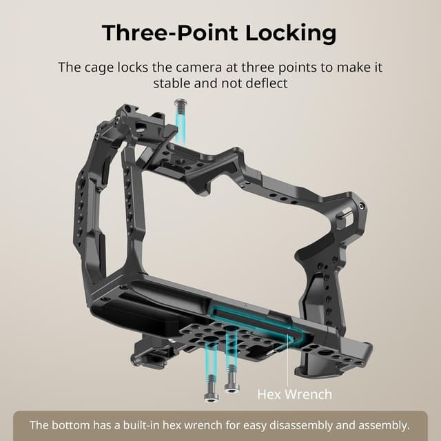 Detalle de SmallRig Cage for Blackmagic Design Cinema 6K (4785) – full/half 2-in-1 with lens mount converter support