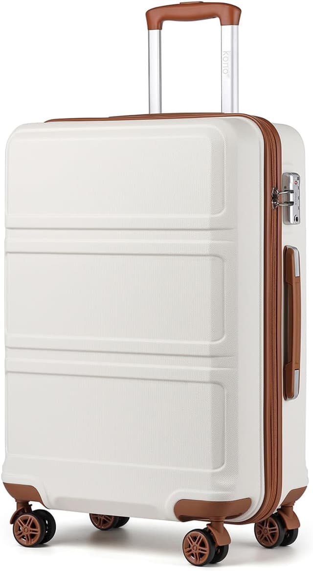 Detalle de Kono Koffer Trolley Reisekoffer aus ABS+PC mit TSA-Schloss, 28 Zoll und 4 Zwillingsrollen