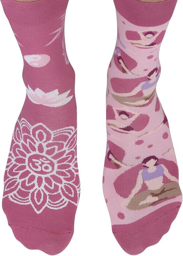 Detalle de TODO Colours Lustige Socken mit Motiv (Yoga): bunte Socken für Damen & Herren