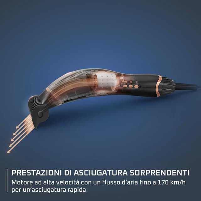 Detalle de Rowenta Ultimate Experience Air Motion CF8C20E0: asciugacapelli con effetto Coanda e pettine lisciante