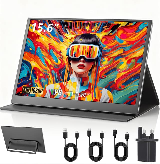 Detalle de Xyvolve Portable Monitor 15.6 inch FHD (1080P) IPS with Anti-Glare, USB-C & Mini HDMI