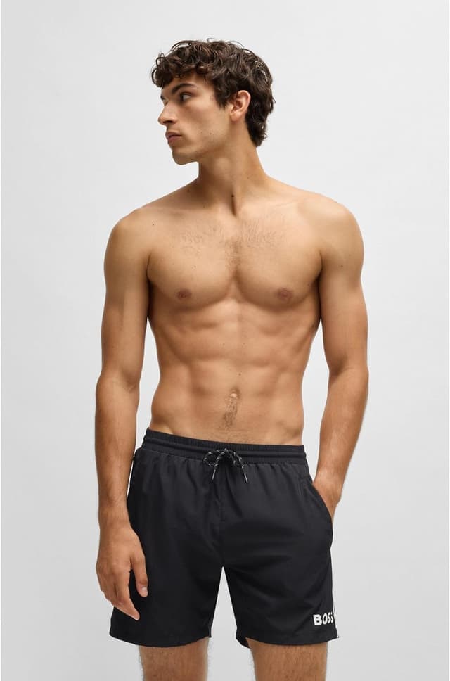 Detalle de BOSS Starfish pour homme : short de bain à logo contrastant et liseré