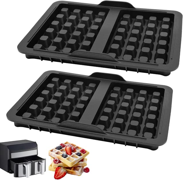 Detalle de HVIHWI 2er Waffeleinsatz aus Silikon – belgische Waffeln kompatibel zu Ninja Airfryer AF300EU/AF400EU/AF451EU/SL400EU/AF500DE