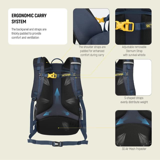 Detalle 2 de SKYSPER Wanderrucksack 25L mit 3D Air Mesh