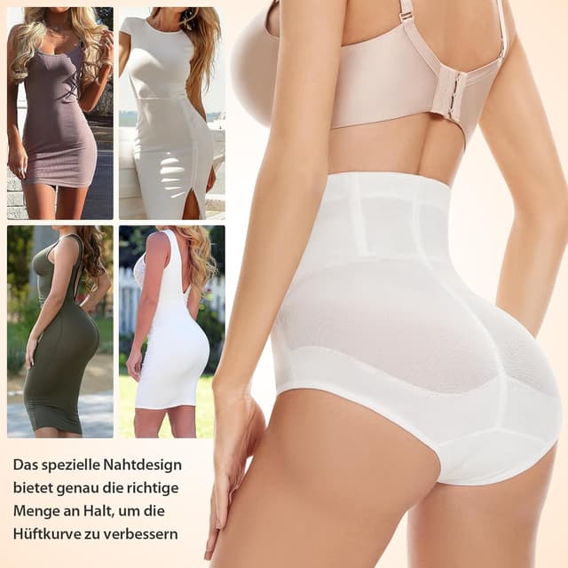 Detalle de SIMIYA Damen Shapewear Unterhose „Bauchweg“ mit hoher Taille und gekreuzten elastischen Bändern