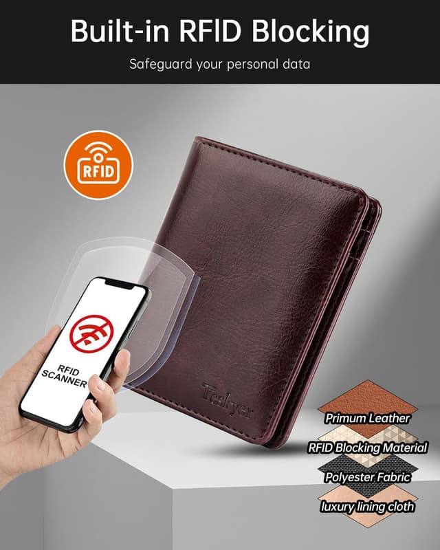 Detalle de Teskyer Leather Bifold Wallet 8.6 x 11 cm