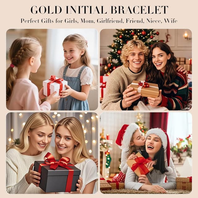 Detalle de HAYOUWAY Liebesknoten-Armband Damen Gold mit Buchstaben (14K vergoldet, verstellbar)