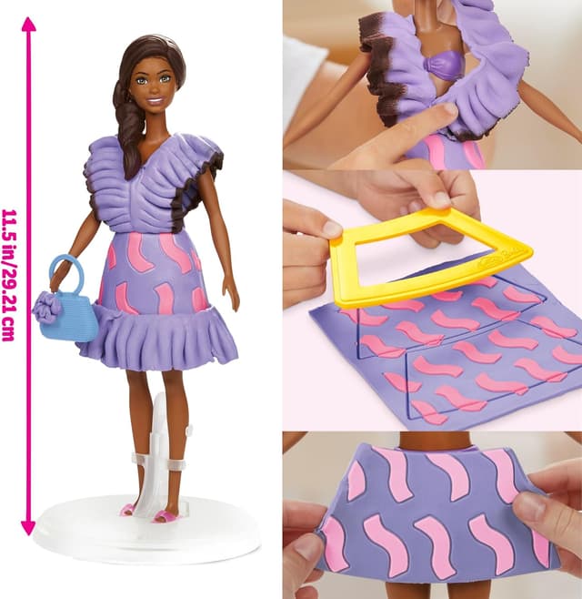 Thumbnail 1 de Play-Doh Barbie Fashionista Ruffles Set, 10 accessories 🎨