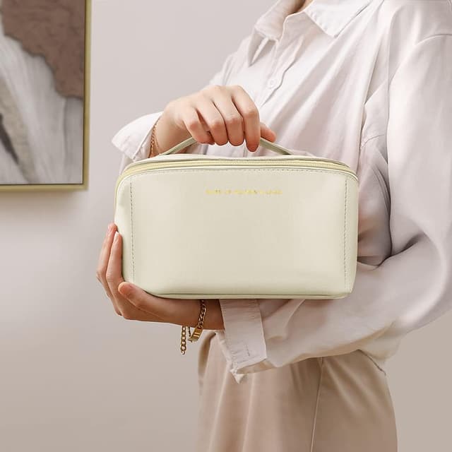 Thumbnail 6 de Grande trousse de maquillage Aucuu en cuir PU imperméable, avec poignée et séparateurs