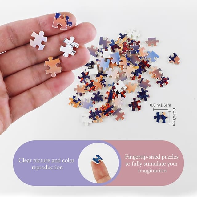 Detalle de MISITU 3er-Pack Mini-Puzzles (150 Teile) für Erwachsene – kompakte Kunst- und Knobelrunden