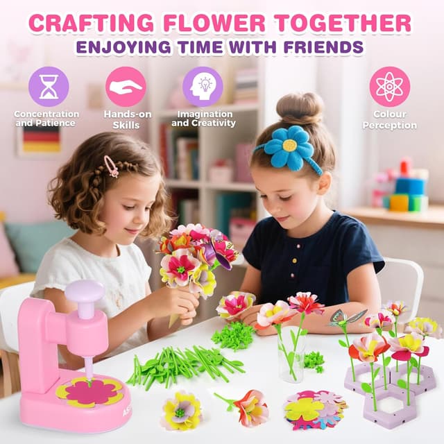 Detalle 2 de ASTGMI DIY Blumen-Bastelset für Kinder ab 3 Jahren