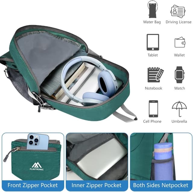 Detalle de Flintronic Zaino Pieghevole Ultraleggero 20 L impermeabile da trekking e viaggio
