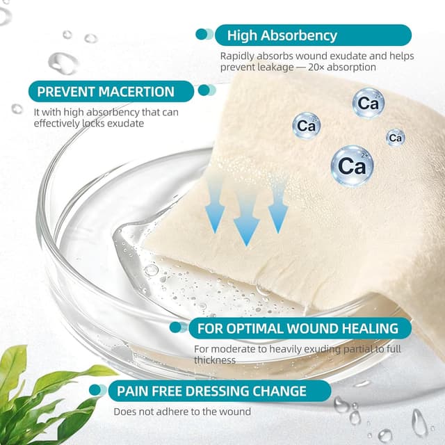 Detalle de Dimora Calcium Alginate Wound Dressing 4x4 Patches (10 Sterile Pads)