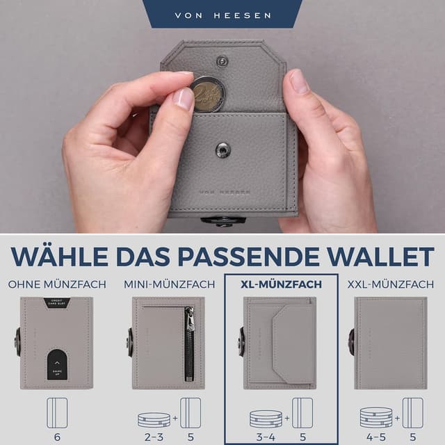 Detalle 2 de VON HEESEN Slim Wallet Kartenetui mit RFID Schutz