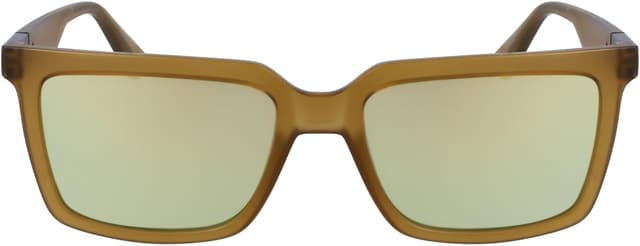 Detalle de Calvin Klein Jeans CKJ23659S 309 Khaki occhiali da sole unisex square con lenti specchiate