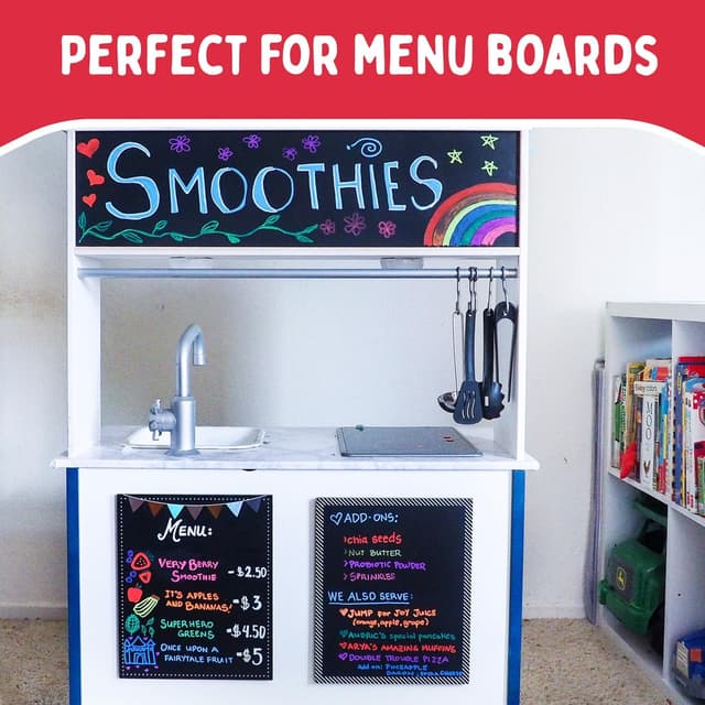 Detalle de Chalkola 20 Fine Tip Liquid Chalk Pens for Blackboard (3mm reversible tips, neon, pastel, gold & silver)