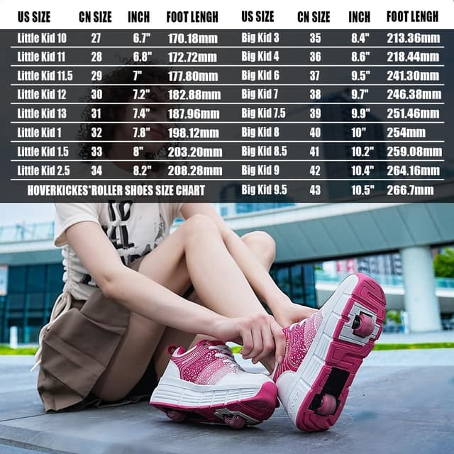 Detalle 2 de HOVERKICKES LED Roller Skate Shoes for Kids with Detachable Wheels (Rechargeable, Light-Up)