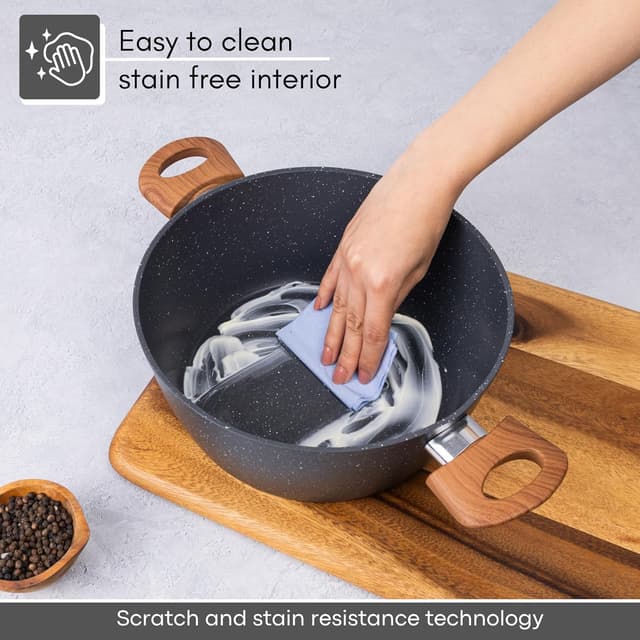 Thumbnail 5 de Nuovva 24cm Marble Stock Pot 4.2 quart 🍲