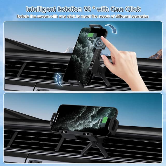 Detalle de Olycism Support voiture pour téléphone avec charge sans fil 15 W Dual Coils (rotatif) pour Galaxy Z Fold/Flip