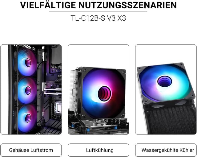 Thumbnail 5 de Thermalright TL-C12B-S V3 120mm ARGB CPU-Lüfter (3er-Pack)
