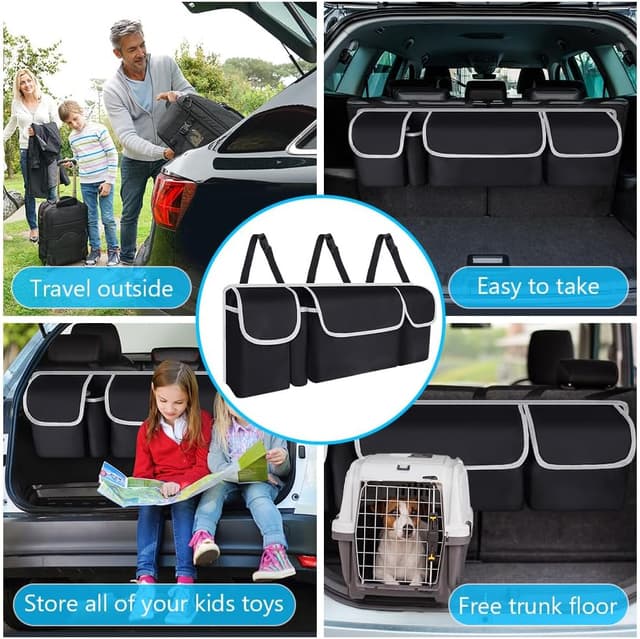 Thumbnail 3 de URAQT Faltbare Auto Aufbewahrungstasche 4 Taschen