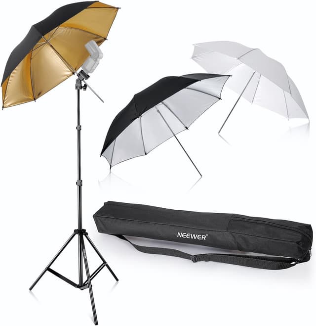 Detalle de Neewer flash three umbrellas kit 84 cm