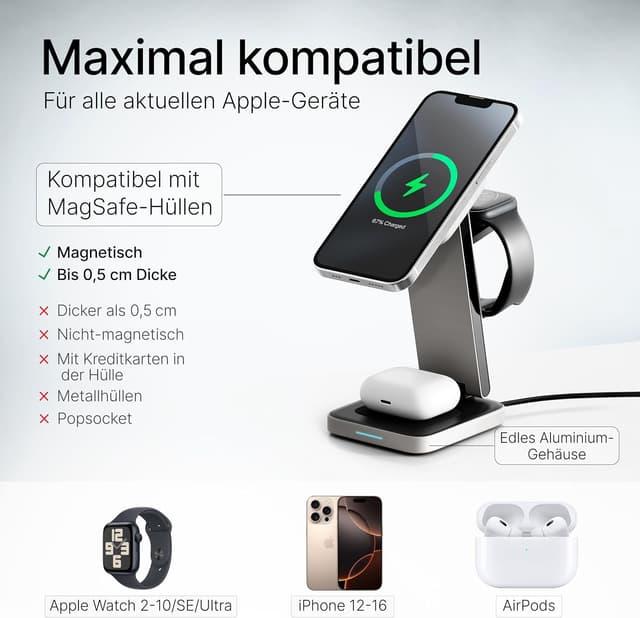 Thumbnail 6 de TEGLER 3-in-1 MagSafe Ladegerät