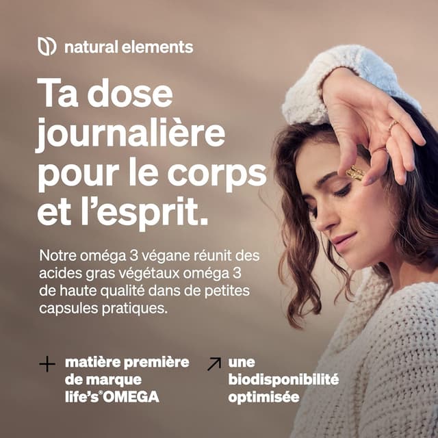 Detalle de Omega 3 Vegan 1444 mg d’huile d’algues – 90 gélules (DHA & EPA)