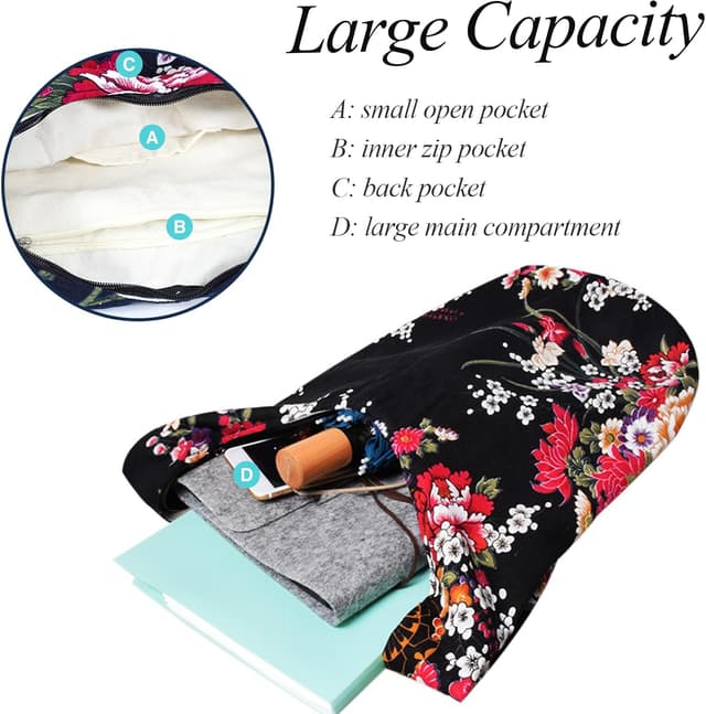 Detalle 2 de ModaZeal Hippie Shoulder Bags Slouch Crossbody Bag (Boho Canvas Satchel for Festival, Travel & Shopping)