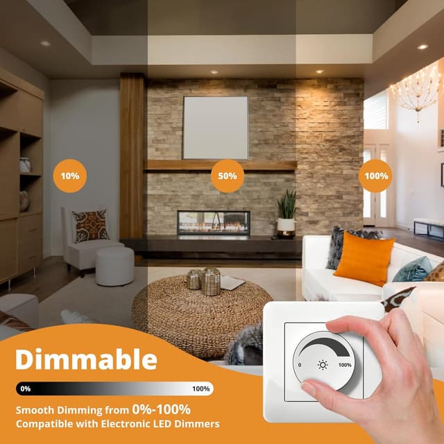 Detalle de wowatt 10er LED Einbaustrahler dimmbar, weiß, IP44, 5,5W – 230V Ersatz für 60W Halogen