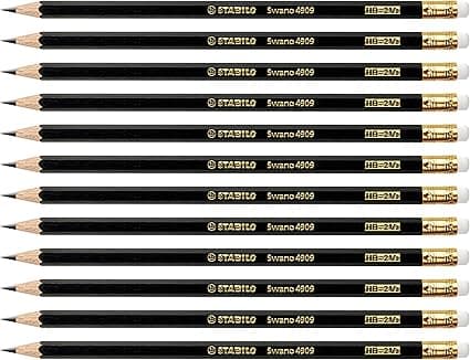 Imagen de Lápiz de grafito Stabilo Swano HB con goma, caja 12 ✏ en OfertitasTOP