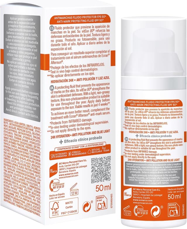 Detalle 2 de Ecran Sunnique Antimanchas SPF50+ 50 ml
