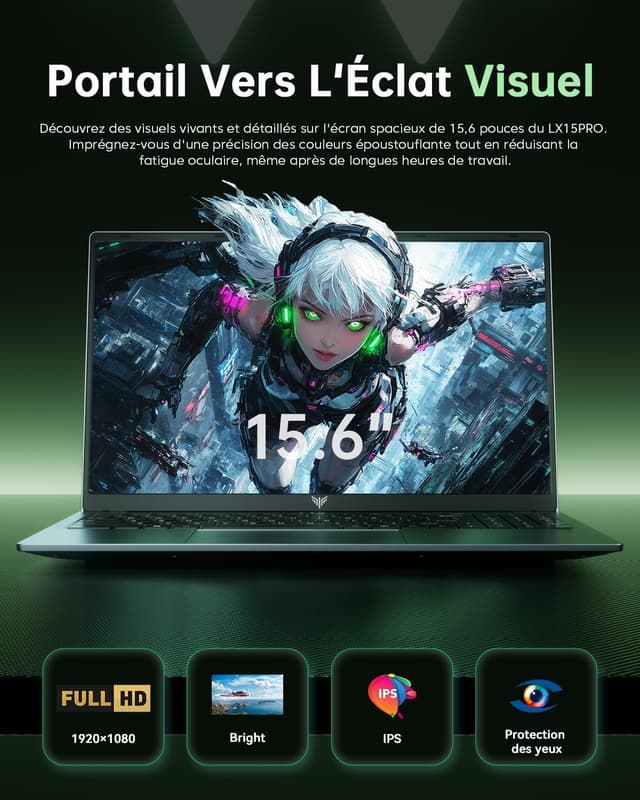 Detalle 1 de ACEMAGIC 2026 Ryzen 7, PC portable 15,6