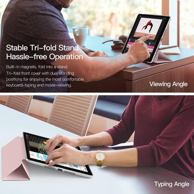 Detalle de TiMOVO Ultra-dünne Smart-Cover Hülle für iPad 7/8/9 (10,2 Zoll) mit Auto Wake/Sleep – Helles Rosa