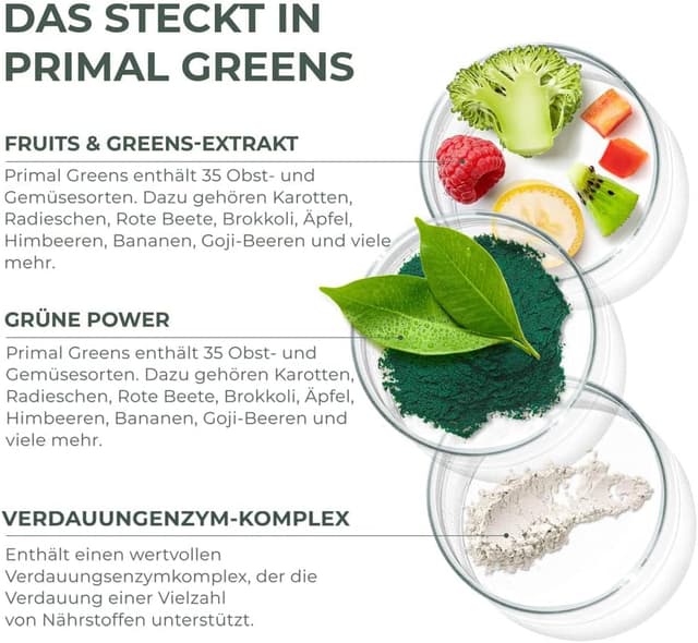 Thumbnail 6 de Primal Harvest Super Greens Pulver 30 Portionen đ„€