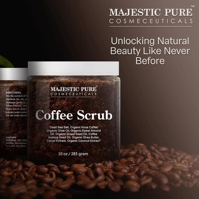 Thumbnail 6 de MAJESTIC PURE Arabica Coffee Scrub (10 oz) — All-Natural Exfoliating Body Scrub for Cellulite, Stretch Marks & Spider Veins