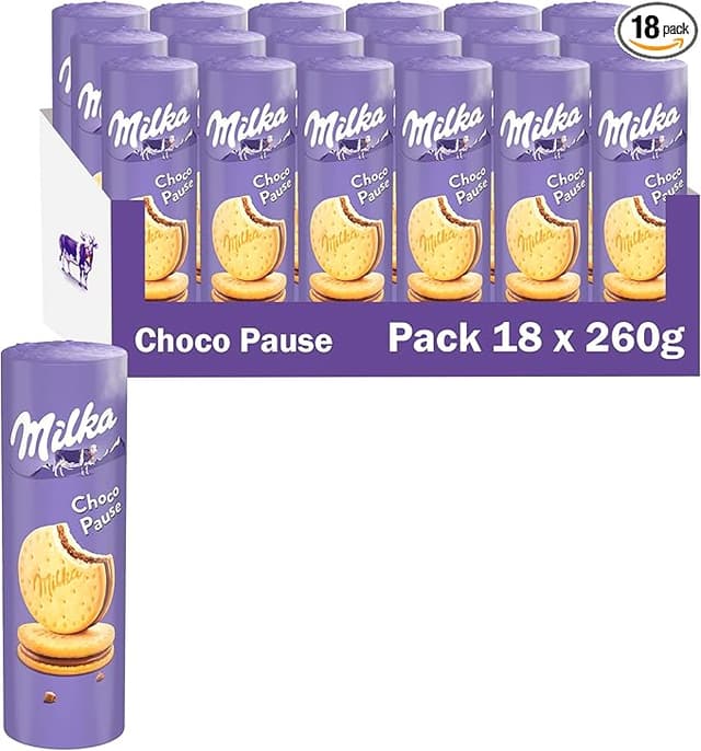 Imagen de Milka Choco Pause Galletas Rellenas de Chocolate 🍫 Pack 18 en OfertitasTOP
