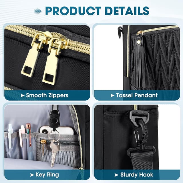 Thumbnail 5 de RAINSMORE Laptoptasche 17,3 Zoll Damen