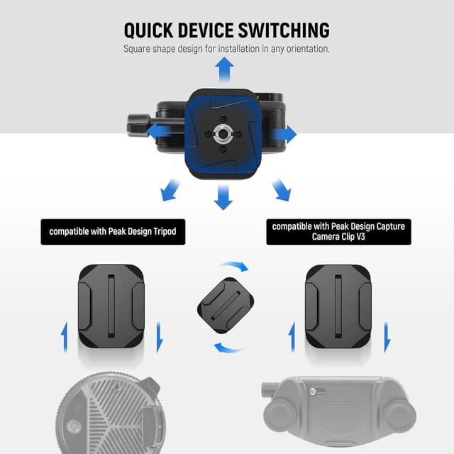 Detalle de NEEWER QR016 backpack strap mount adapter