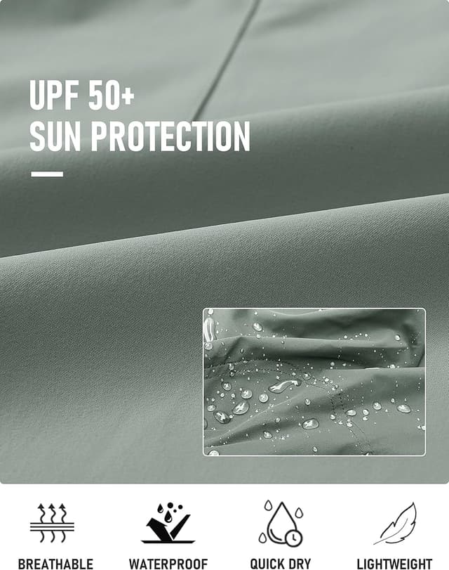 Detalle de MoFiz Women’s Capri Pants — Lightweight “Ice Cool” Cargo Capris with UPF 50+ & Zipper Pockets