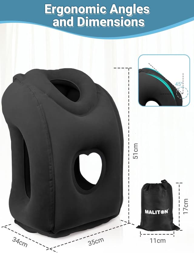 Thumbnail 5 de Maliton Inflatable Travel Pillow 13x13x20 in