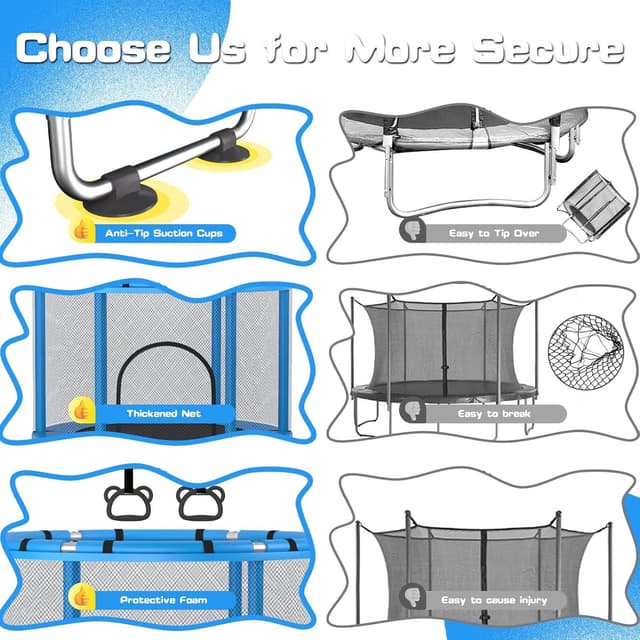 Thumbnail 5 de ZCMHAXJ 55-inch kids trampoline with enclosure 🤸♀