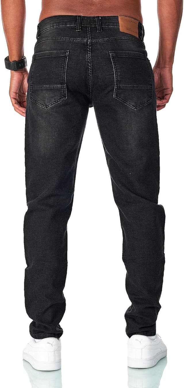 Detalle 2 de JEEL Herren Sweat-Jeans im Regular-Fit Straight-Cut: bequeme Jeansoptik mit Stretch & Sweat-Komfort