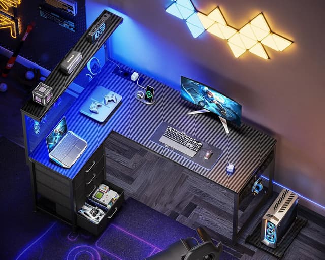 Thumbnail 1 de Coleshome Escritorio Gaming 130x100 LED