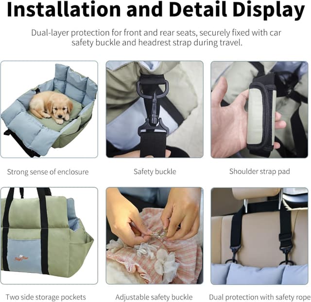 Thumbnail 5 de BingoPaw Dog Car Seat Carrier 49.5x40cm